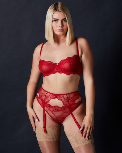 Anais Suspender Belt: Scarlet