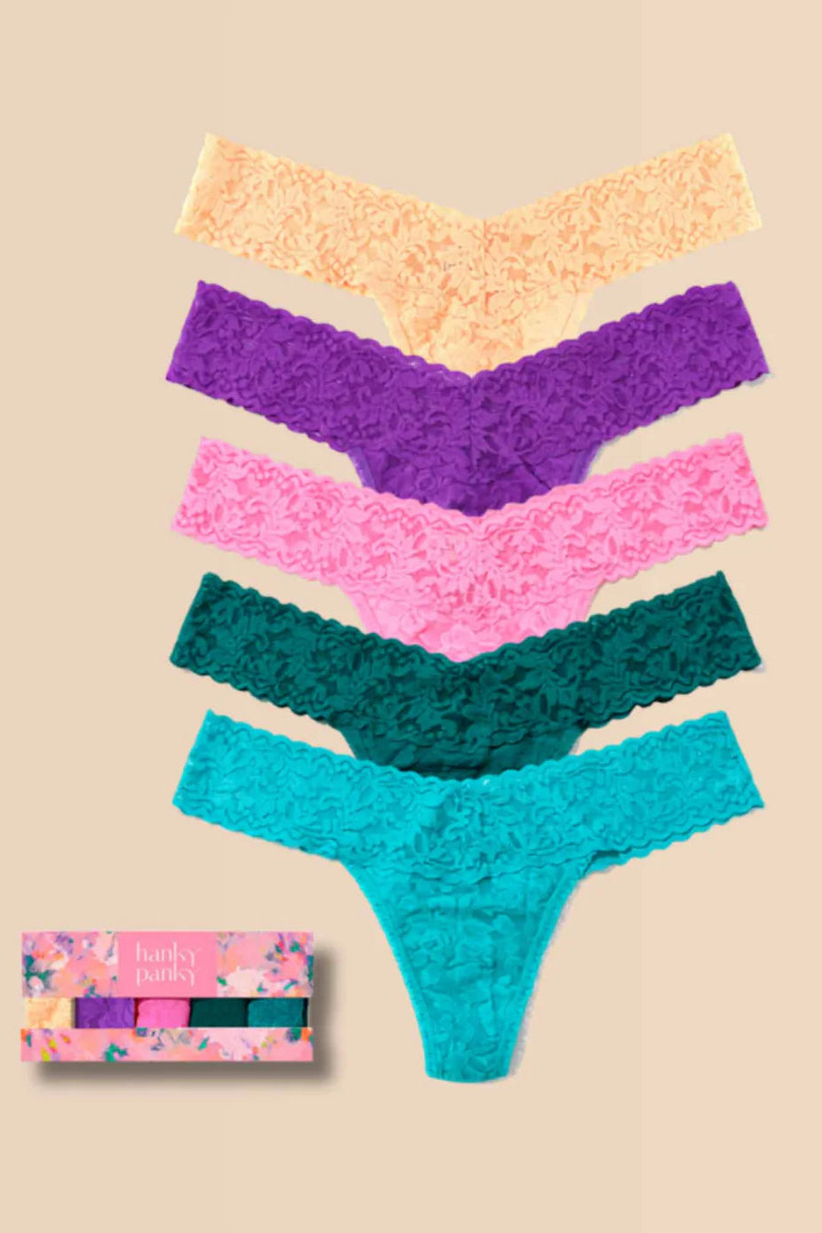 Garden Party - 5 Pack: Low Rise Thong