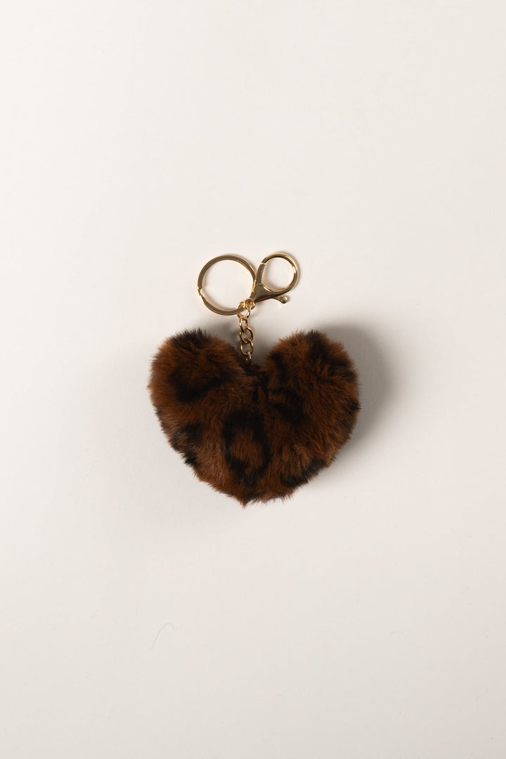 Faux Fur Heart Charm