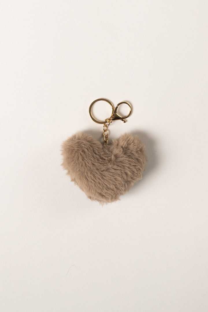 Faux Fur Heart Charm
