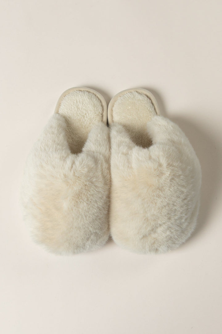Puff Faux Fur Slide