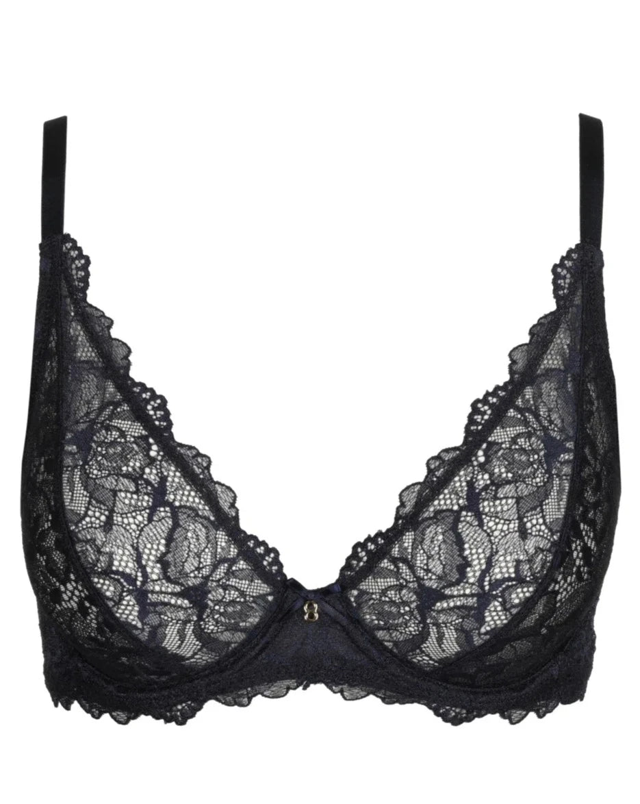 Manyla Plunge Bra: Velvet Blue - Beestung Lingerie