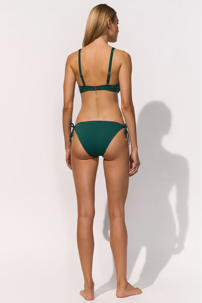 Teal Tie-Side Bikini on Model