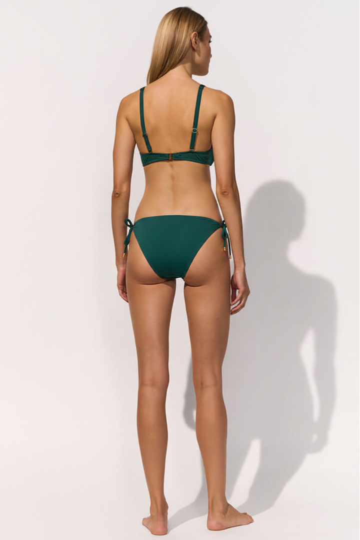 Teal Tie-Side Bikini on Model
