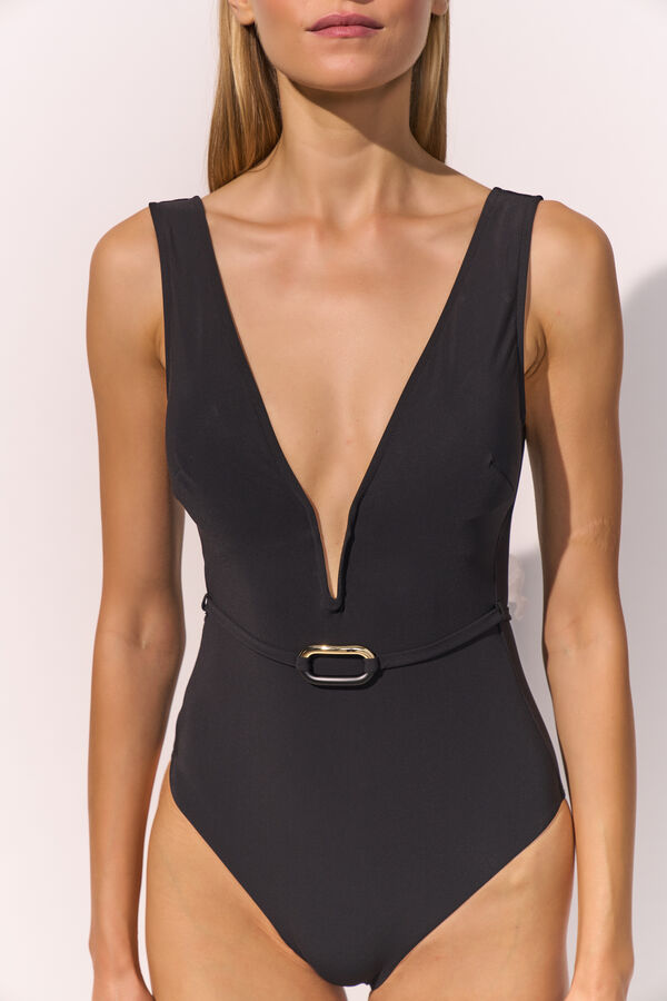 Silhouette V-Neck Swimsuit