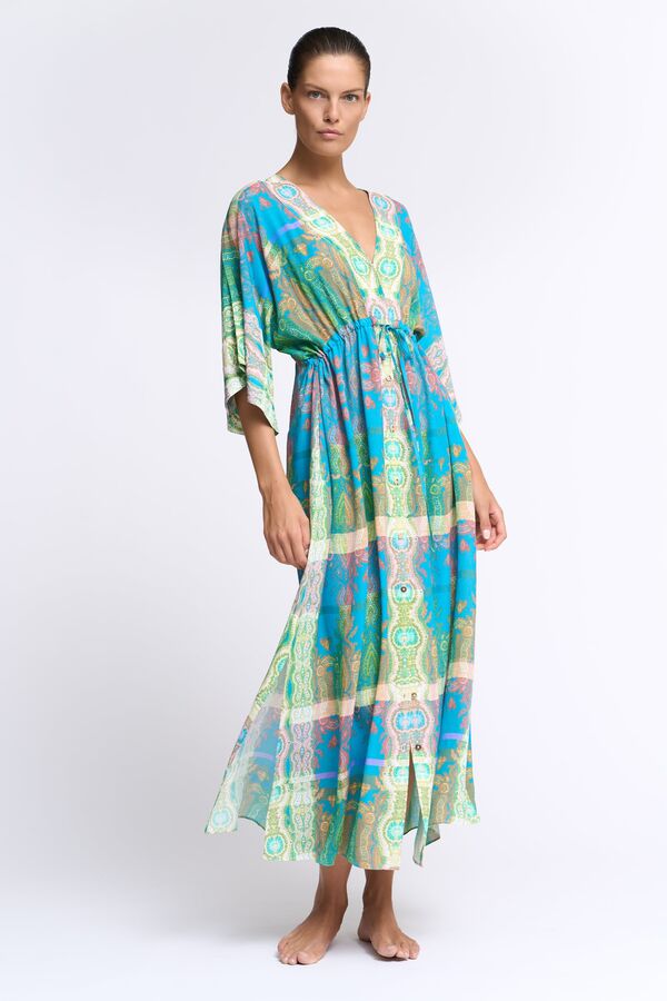 Jacquard Blue Tapestry Dress