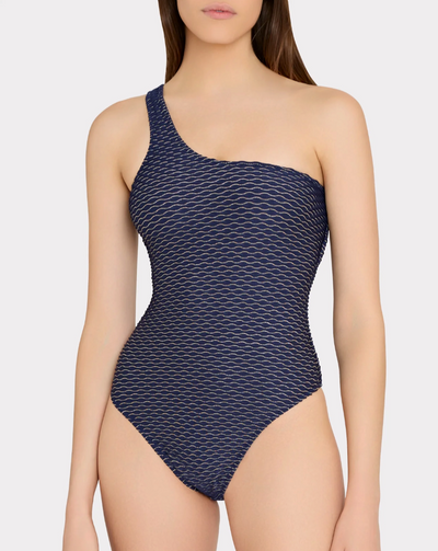 Joni Textured Waves One Shoulder Swimsuit - Beestung Lingerie