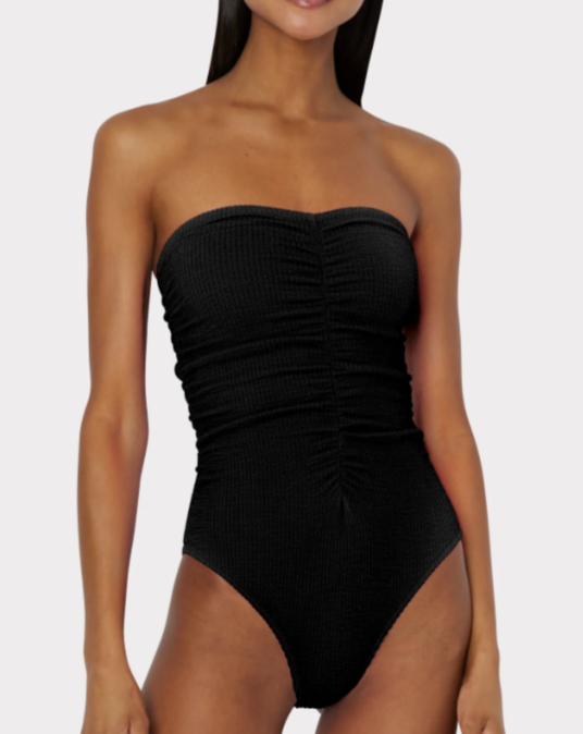 Textured Ruched One Piece - Beestung Lingerie