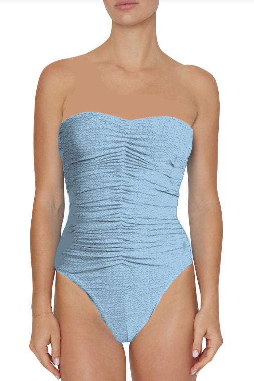 Textured Ruched One Piece Swimsuit