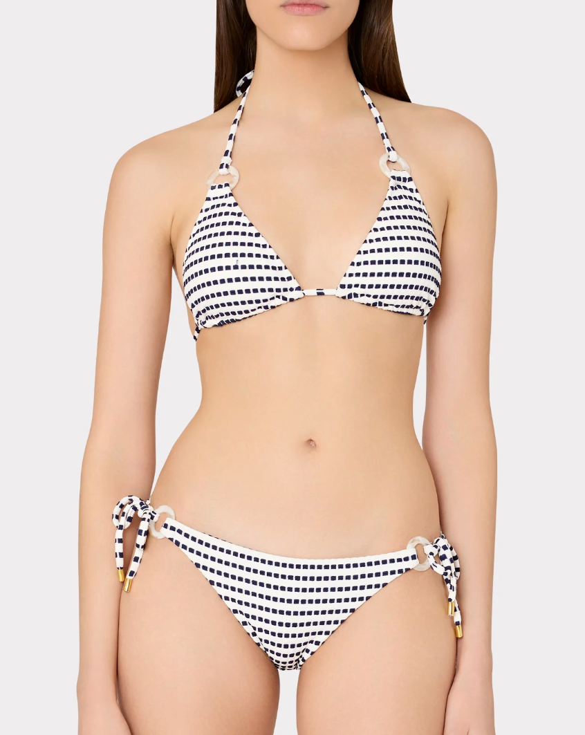 Textured Stripe Bikini Set