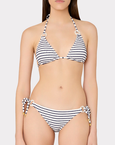 Textured Stripe Bikini Set - Beestung Lingerie