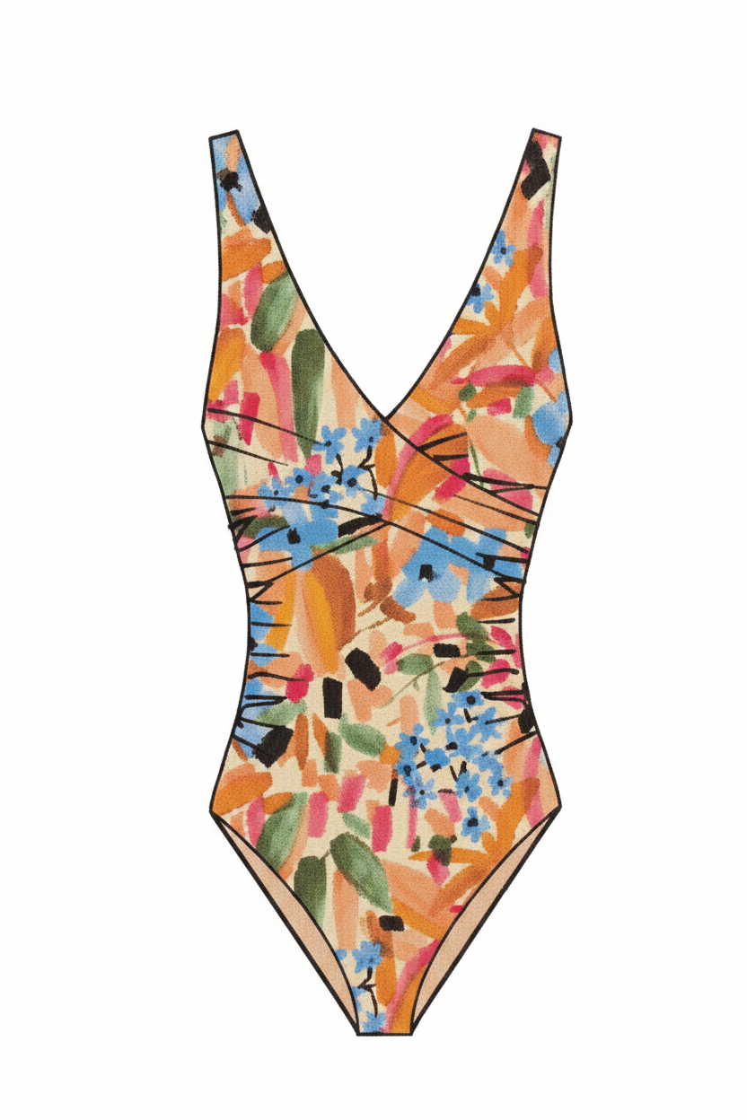 Multicolor Floral One-Piece Swimsuit