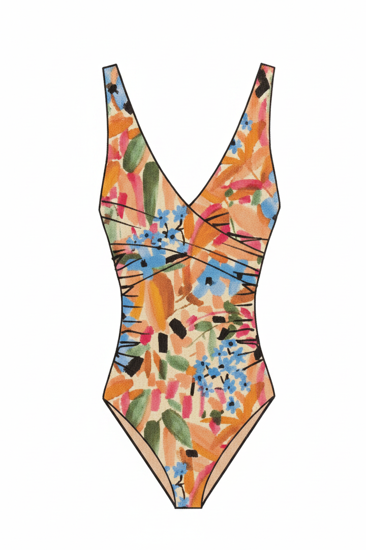 Multicolor Floral One-Piece Swimsuit