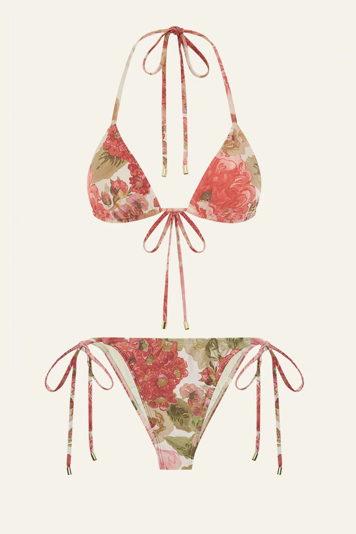 Floral bikini set on a white background
