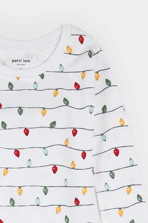 Twinkle Light Print Kids Pajamas
