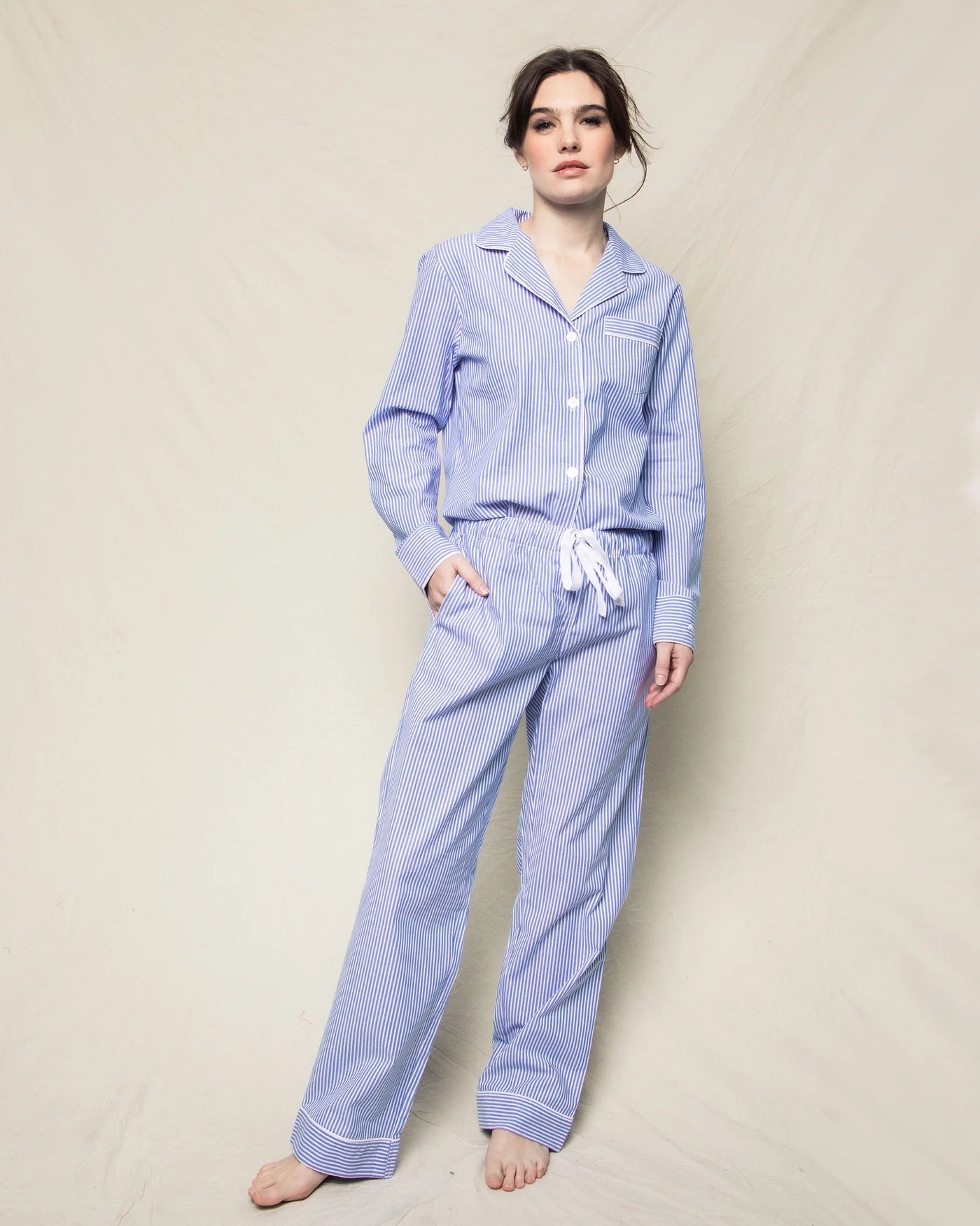 French Blue Seersucker Pajama Set - Beestung Lingerie