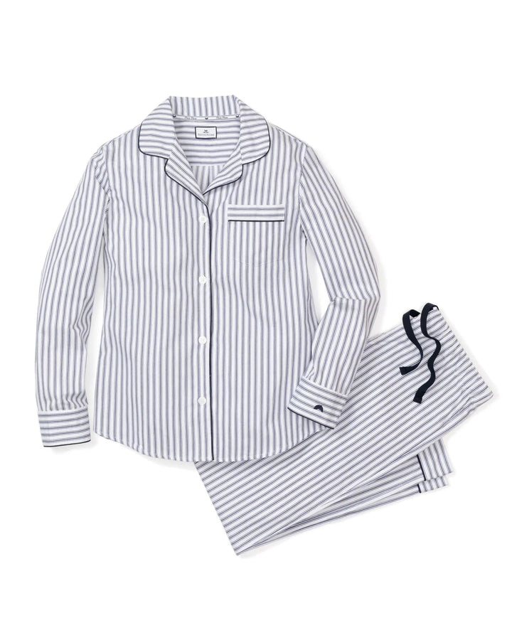 Navy French Ticking Twill Pajama Set