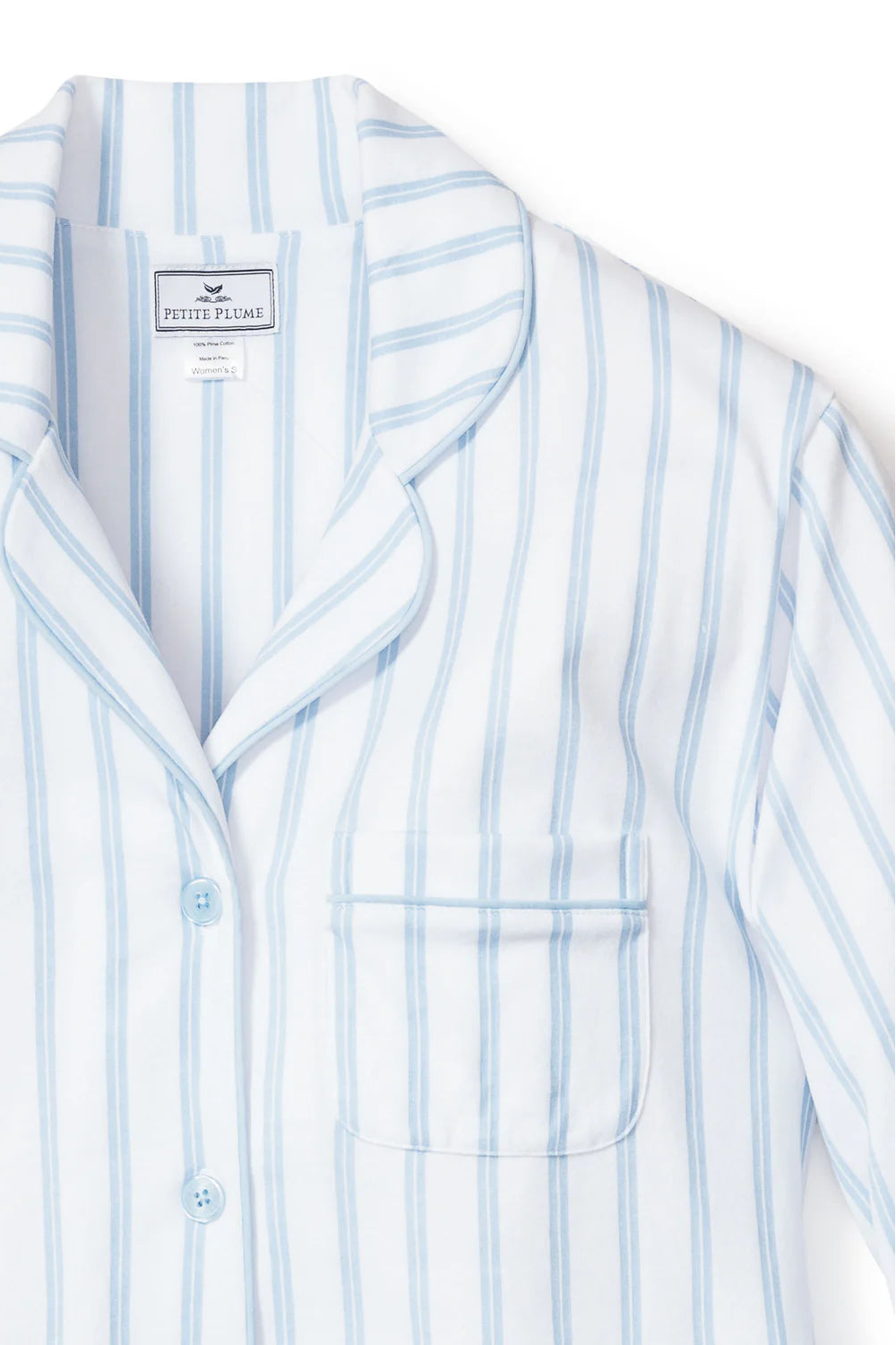 Pima Pajama Set in Periwinkle Stripe