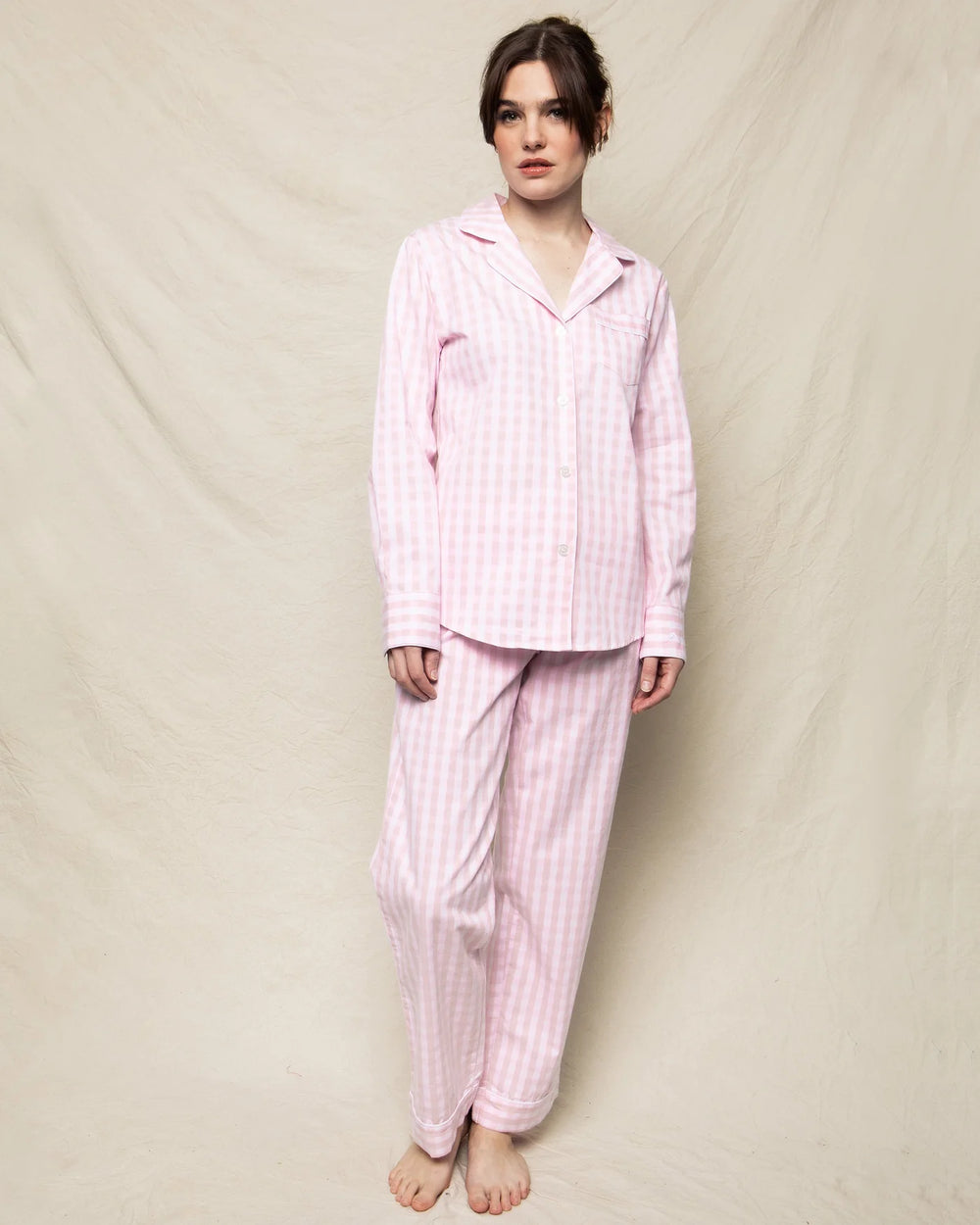 Pink Gingham Twill Pajama Set - Beestung Lingerie