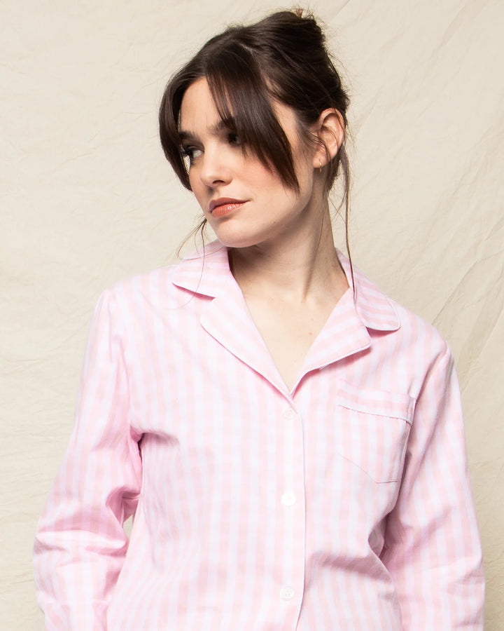 Pink Gingham Twill Pajama Set - Beestung Lingerie