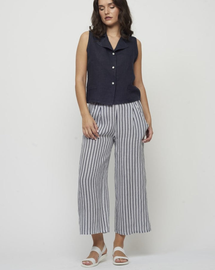 Cropped Linen Pants - Beestung Lingerie