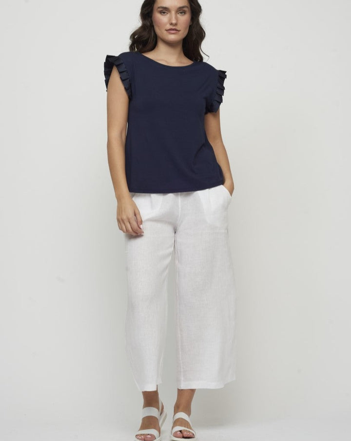 Cropped Linen Pants - Beestung Lingerie