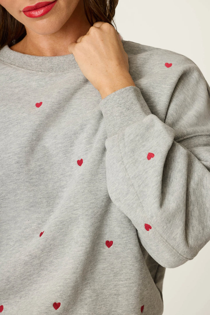 C'est La Vie Embroidered Hearts Lounge Set