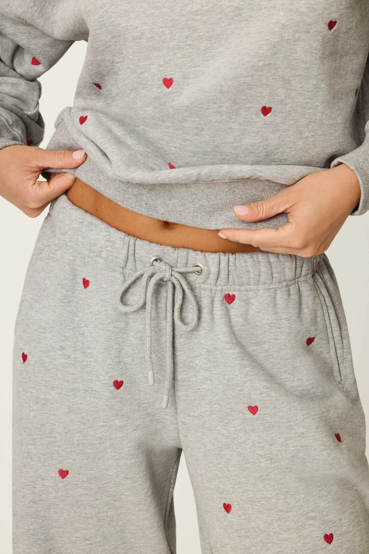 C'est La Vie Embroidered Hearts Lounge Set