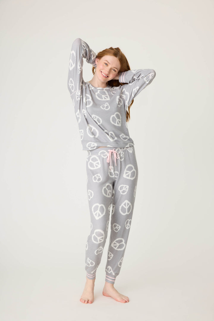 Grey Full of Love PJ Set