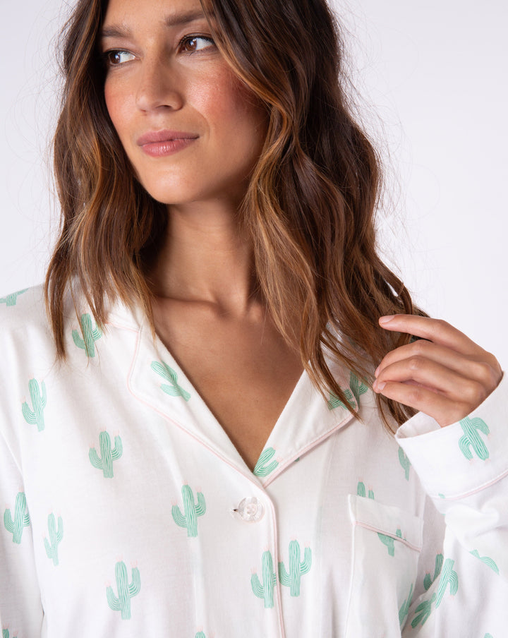 Playful Prints Ivory Cactus PJ Set - Beestung Lingerie