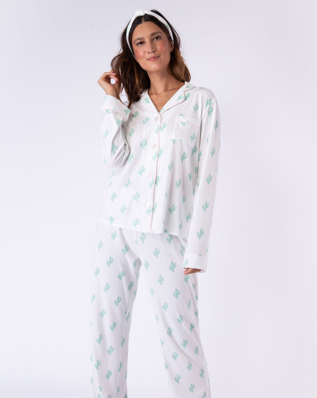 Playful Prints Ivory Cactus PJ Set - Beestung Lingerie