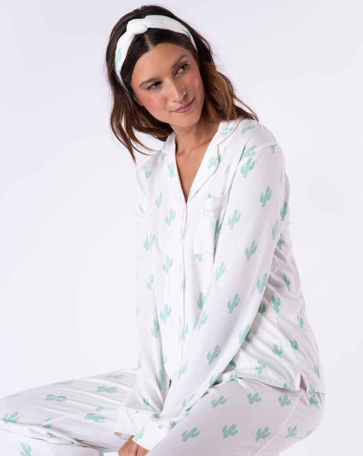 Playful Prints Ivory Cactus PJ Set - Beestung Lingerie