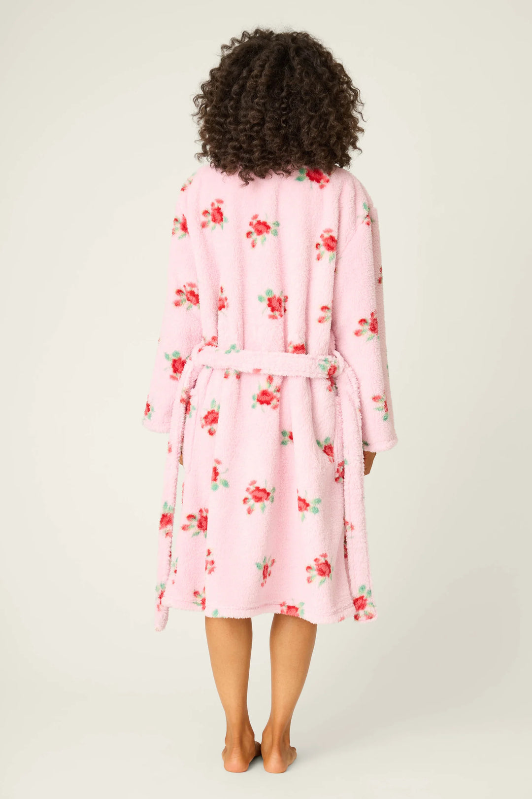 Rose Print Plush Robe