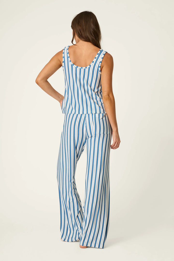 Soiree Dreams Blue Stripe Tank & Pants PJ Set