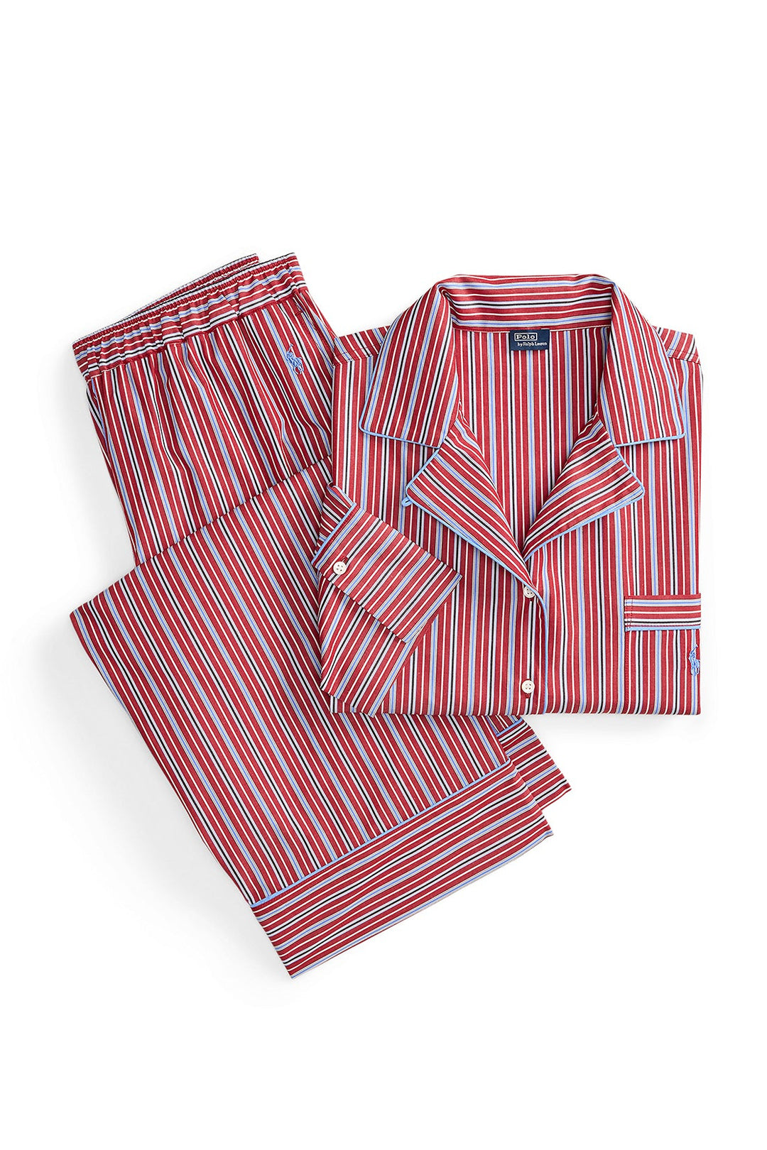 Club Stripe Long-Sleeve Pajama Set with Twilly