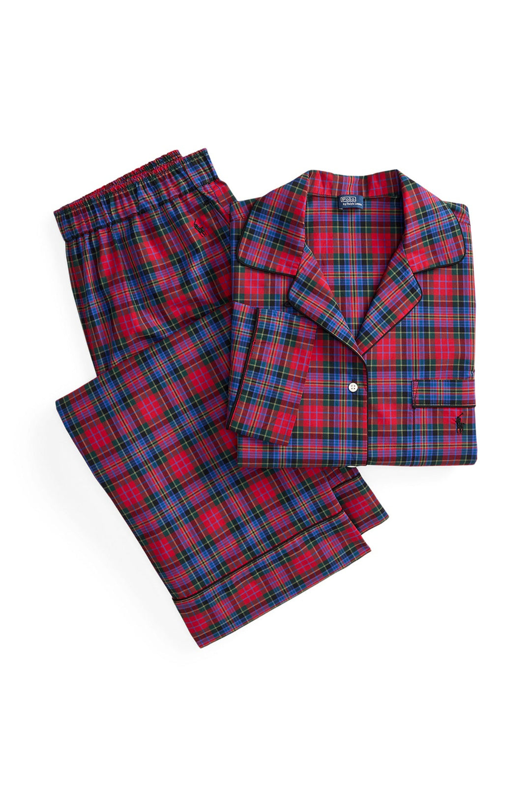 Elliot Plaid Long-Sleeve Pajama Set with Twilly