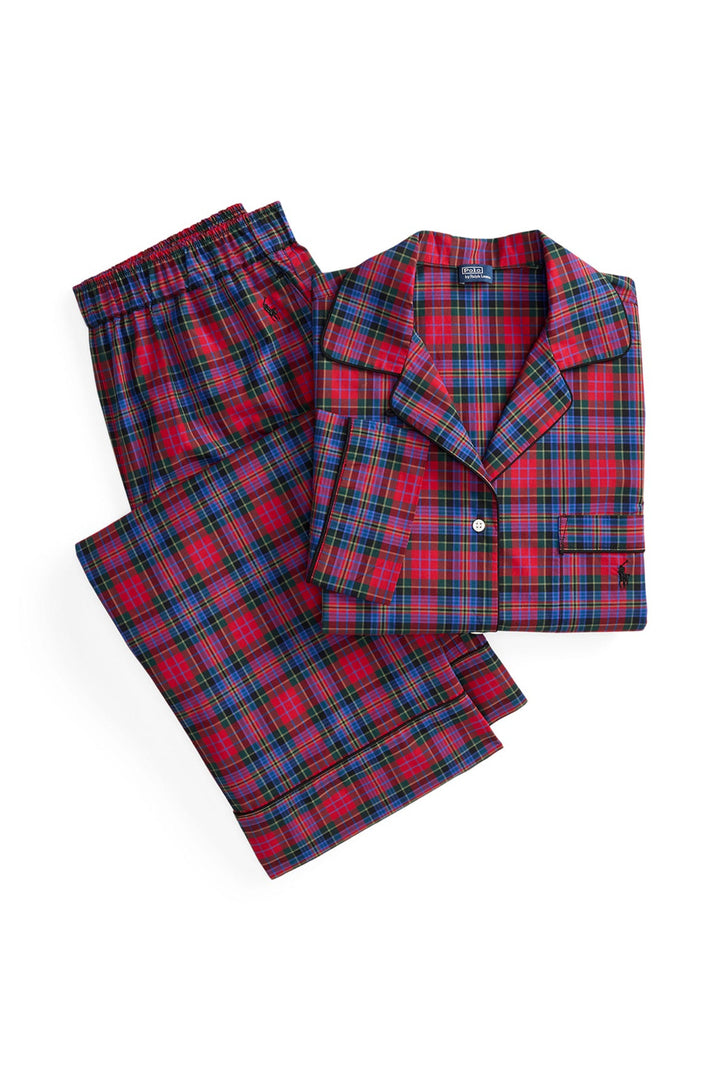 Elliot Plaid Long-Sleeve Pajama Set with Twilly