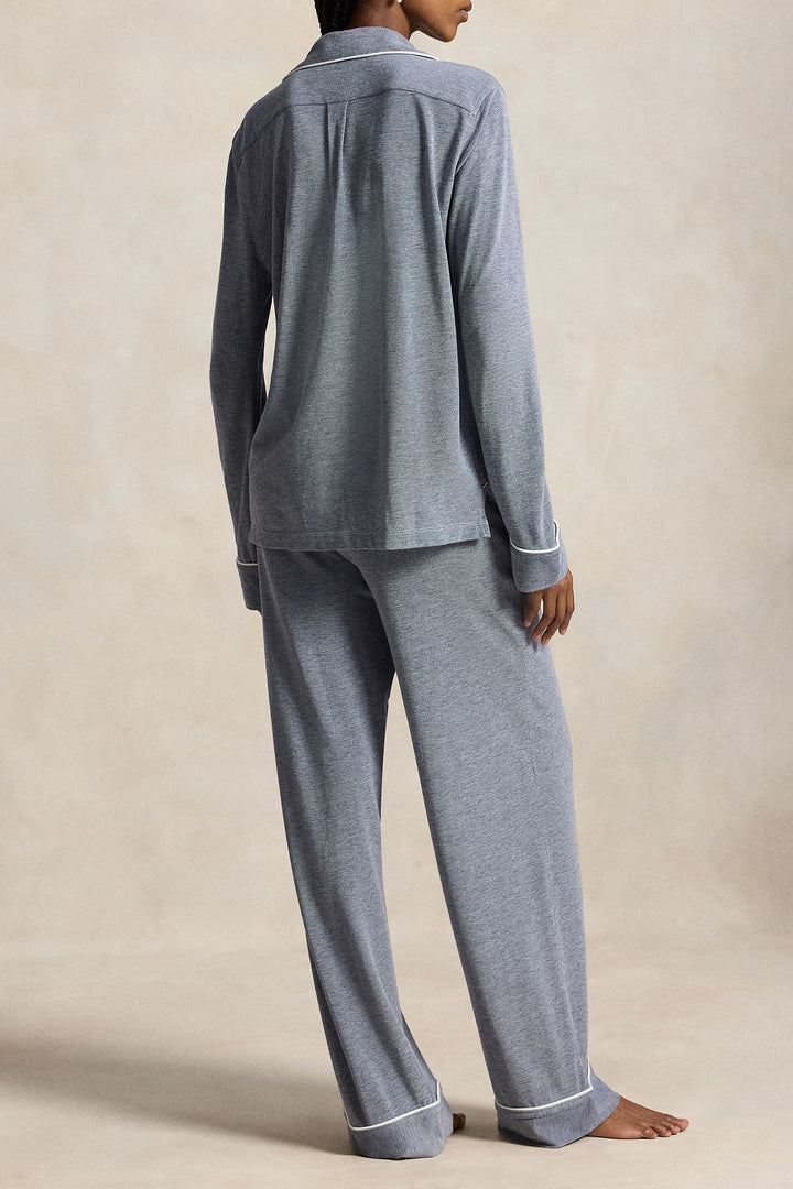 Knit Oxford Shirt & Pant Pajama Set