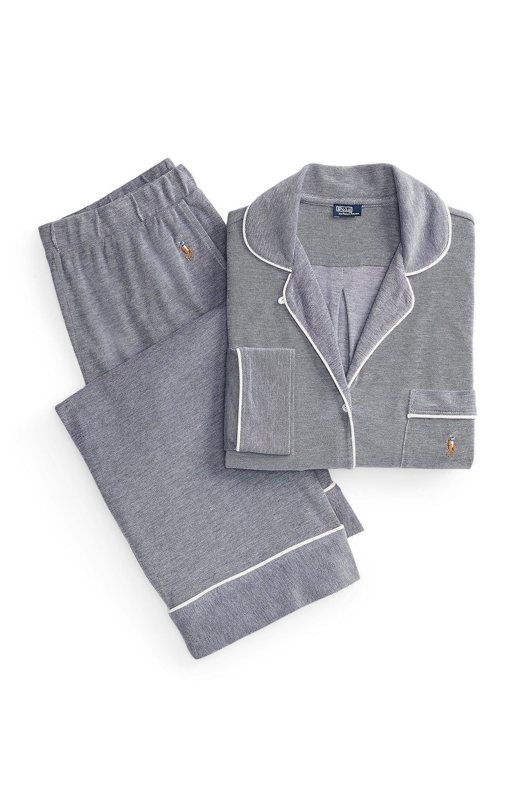 Knit Oxford Shirt & Pant Pajama Set