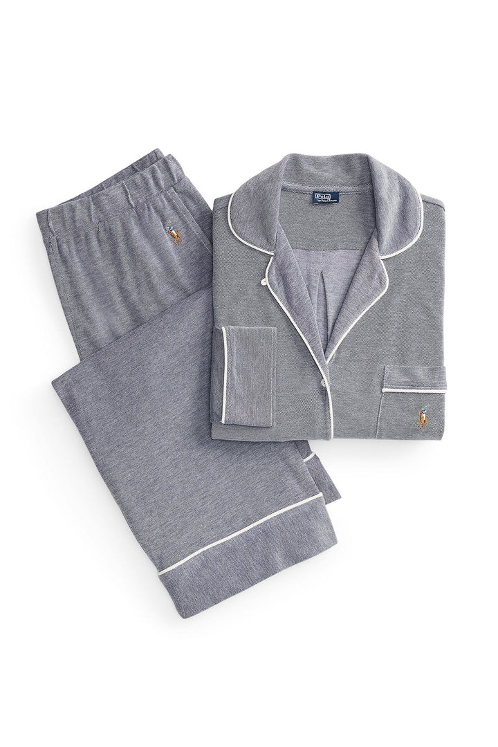 Knit Oxford Shirt & Pant Pajama Set