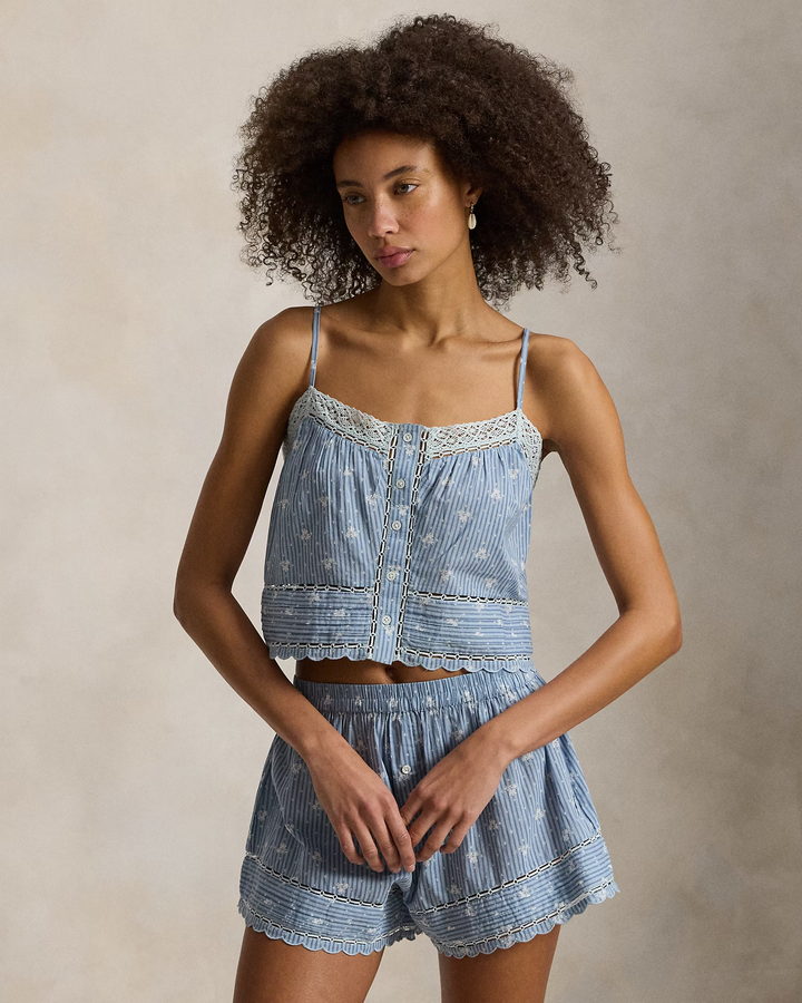Vintage Pretty Voile Cami & Short Set