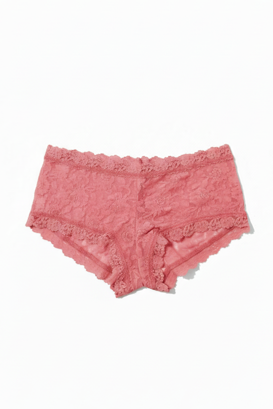 Rose Pink Lace Boyshort