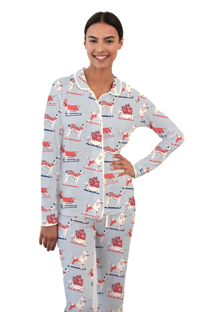 Ski Dogs Holiday Pajama Set