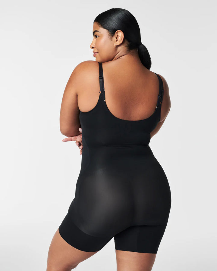 Open-Bust Mid-Thigh Bodysuit: Oncore Sculpting