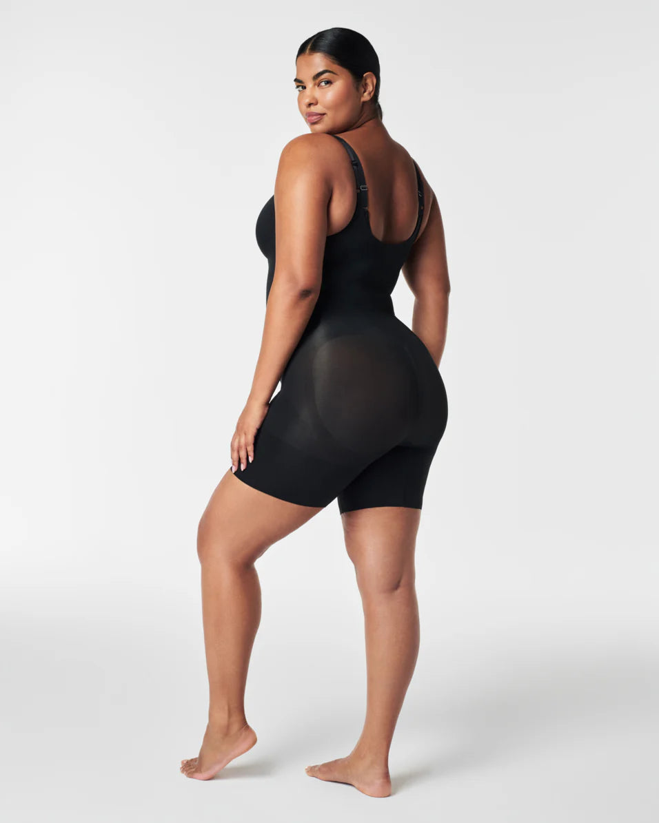 Open-Bust Mid-Thigh Bodysuit: Oncore Sculpting