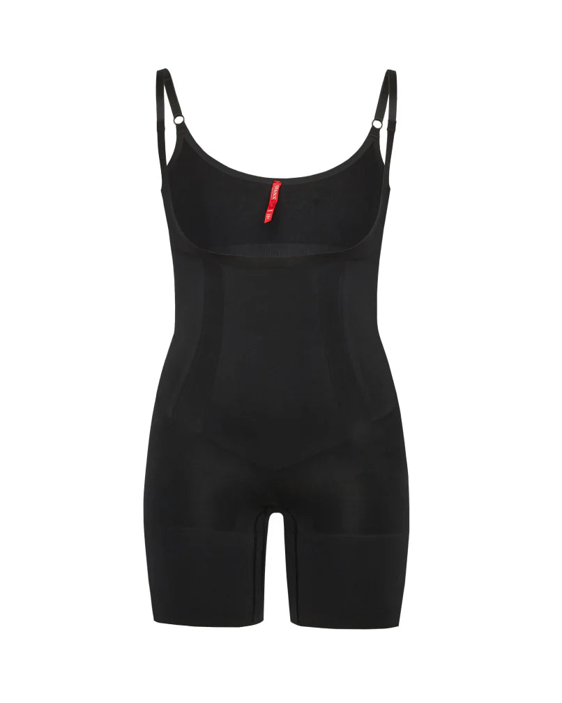 Open-Bust Mid-Thigh Bodysuit: Oncore Sculpting