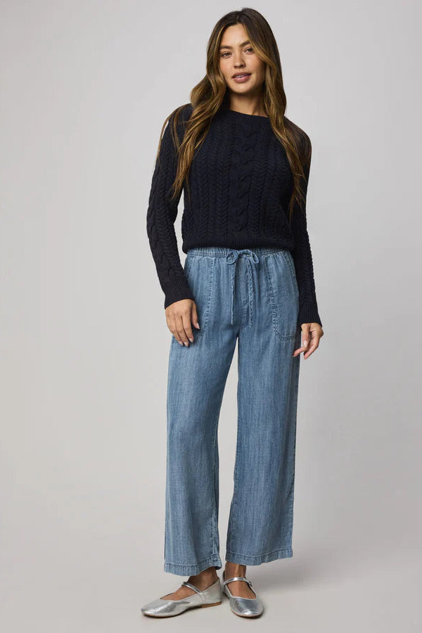 Angie Indigo Crop Wide Leg Pant