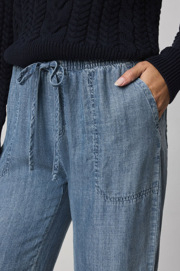Angie Indigo Crop Wide Leg Pant