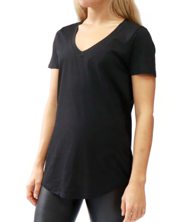 Organic Cotton Short Sleeve V-Neck Tee - Beestung Lingerie