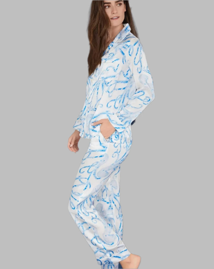 Octopus Garden Washable Silk Pajama: Size XS, S - Beestung Lingerie